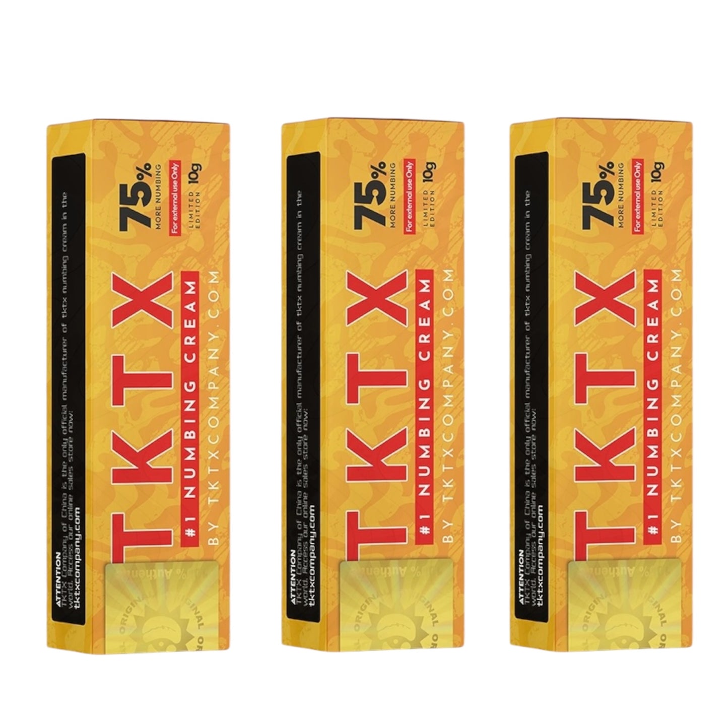 TKTX Gold version 75% numb cream for tattoo pack of 3