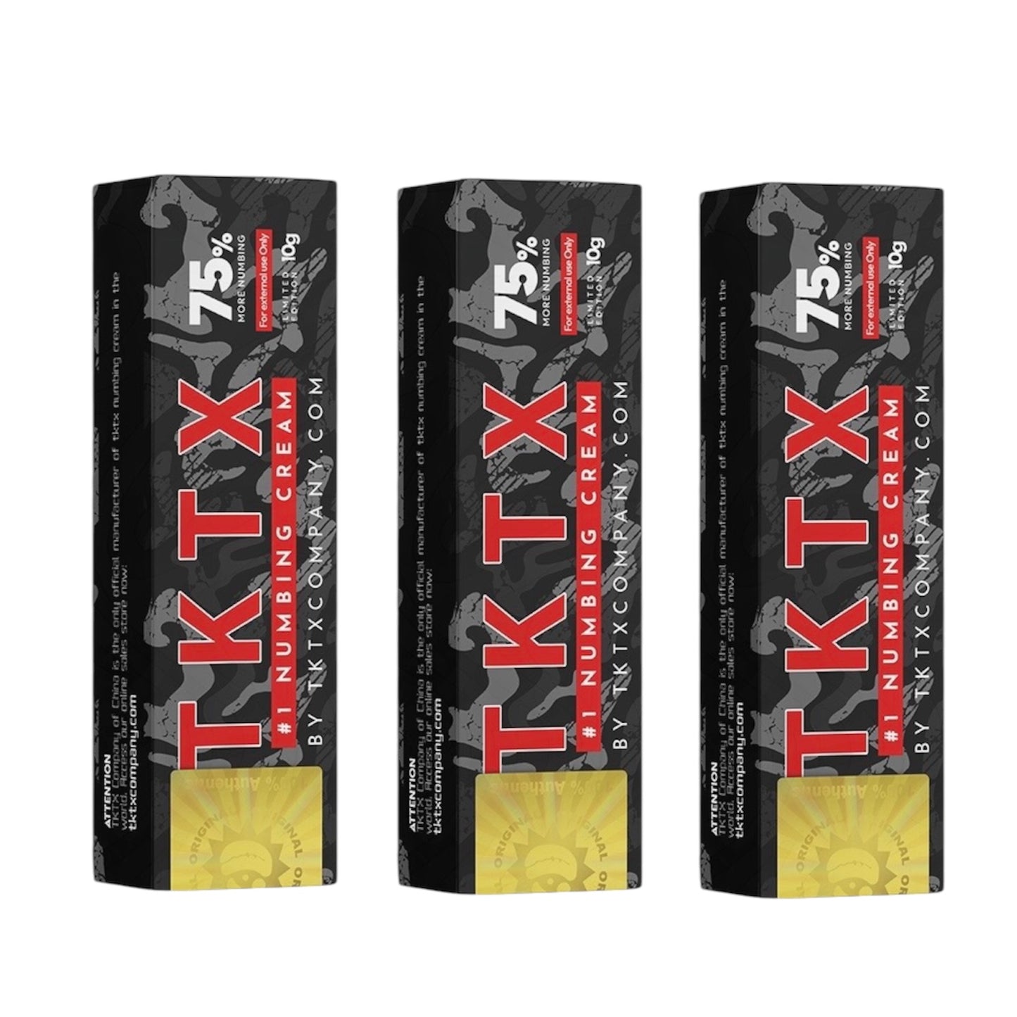 TKTX Black version numb cream 75% for tattoo pack of 3