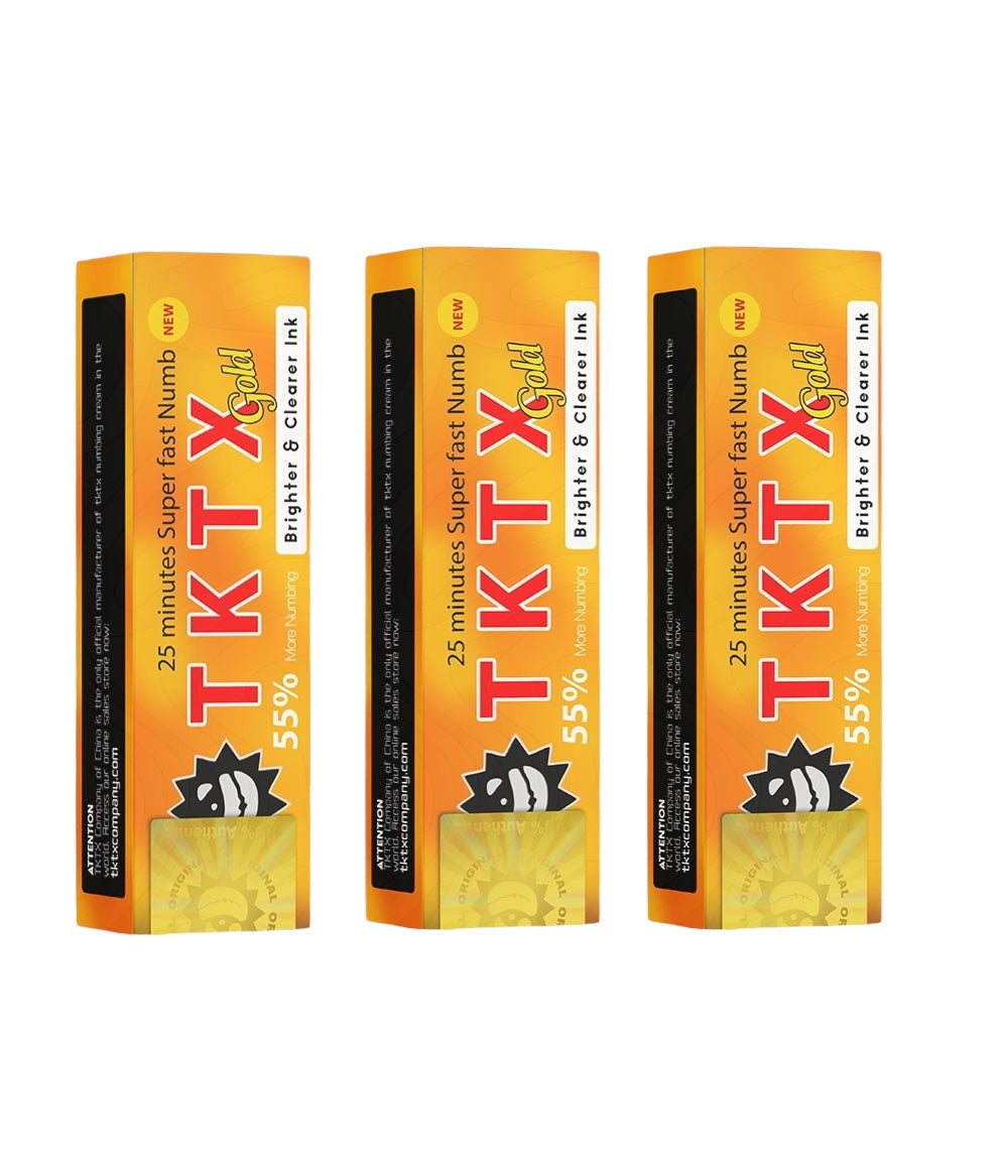 TKTX Gold version numb cream 55% for tattoo pack of 3