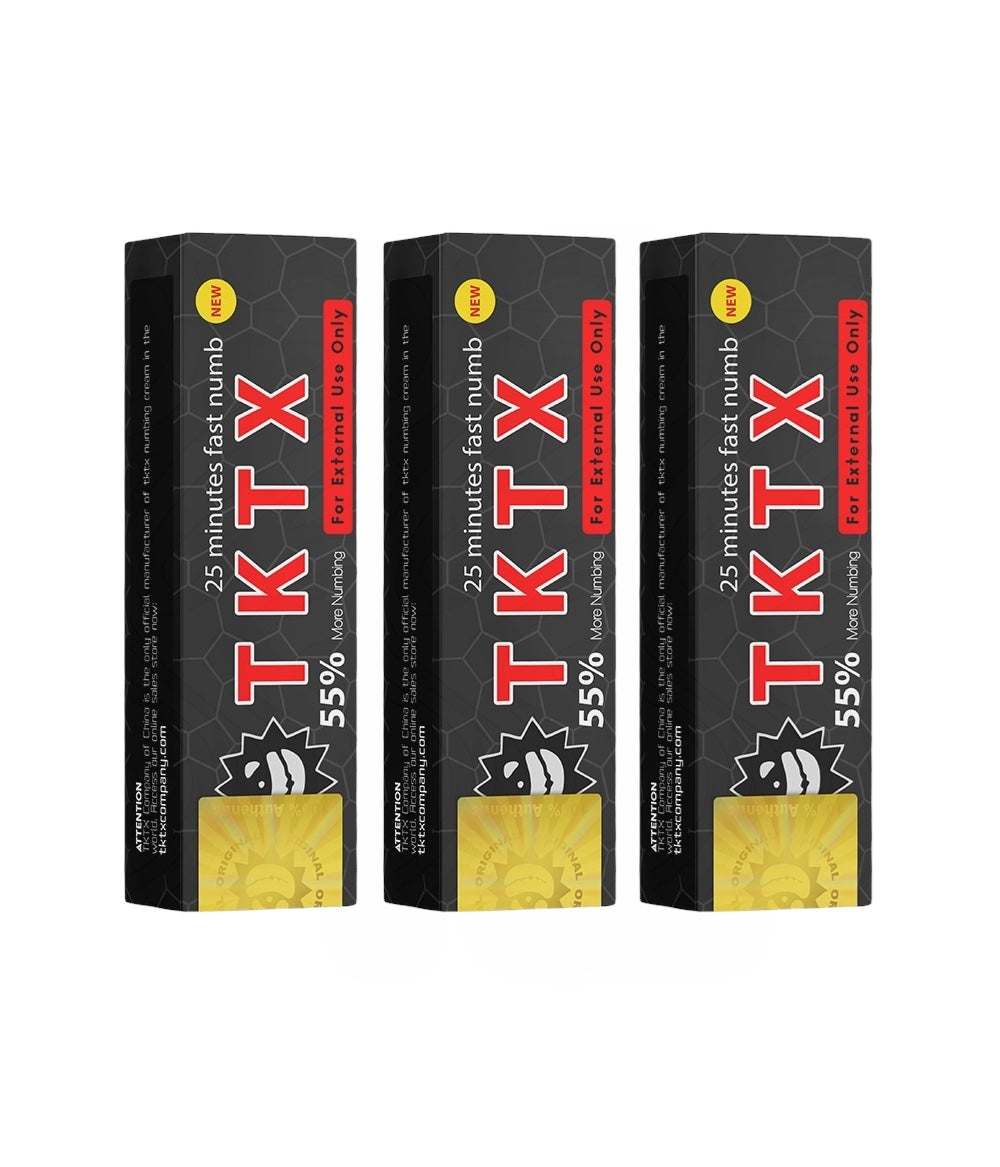 TKTX Black version numb cream 55% for tattoo pack of 3