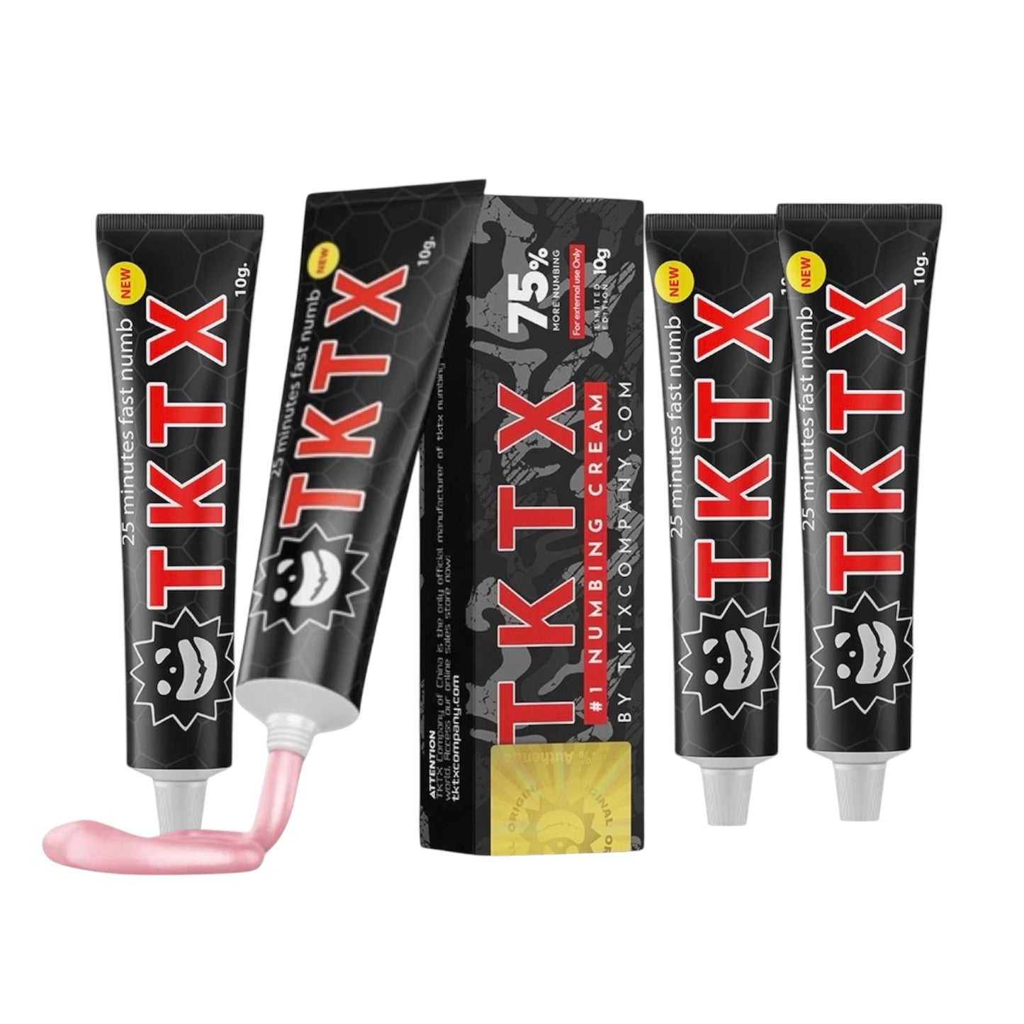 TKTX Black Version numb cream 75% for tattoo pack of 5
